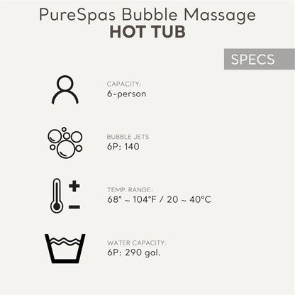 Intex: PureSpa: Sahara Tan Inflatable Hot Tub Set – 6 Person – 85″ Round Outdoor Heated Bubble Spa, Jet Massage, Cover, Hard Water Treatment System
