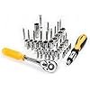 DEKOPRO 228 Piece Socket Wrench Auto Repair Tool Combination Package Mixed Tool Set Hand Tool Kit with Plastic Toolbox Storage Case