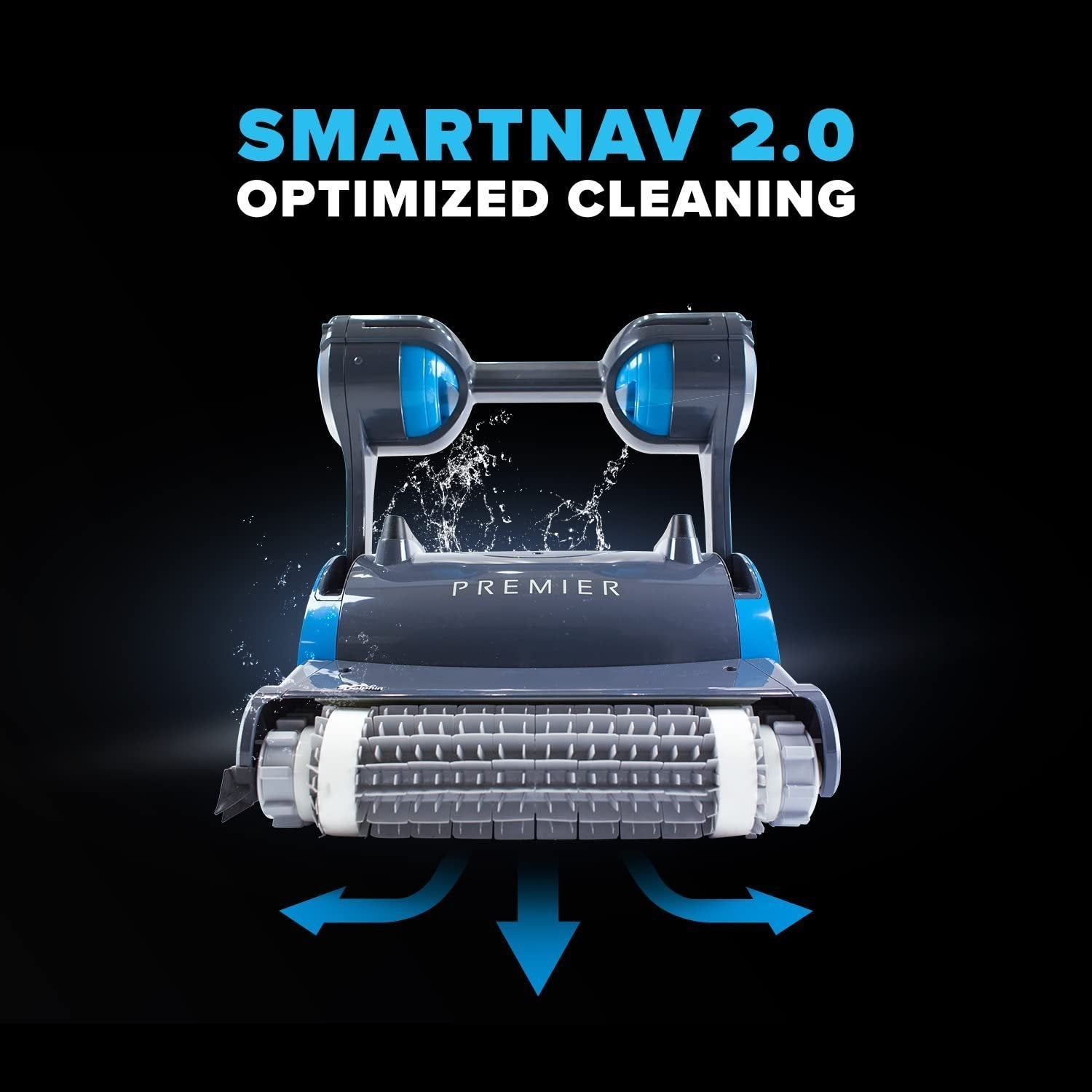 Dolphin Premier Robotic Pool Cleaner (2024 Model) with Multimedia, Oversized Leaf Bag, Standard & Ultrafine Filters, Weekly Timer, Waterline Cleaning & More — for In-ground Swimming Pools up to 50ft