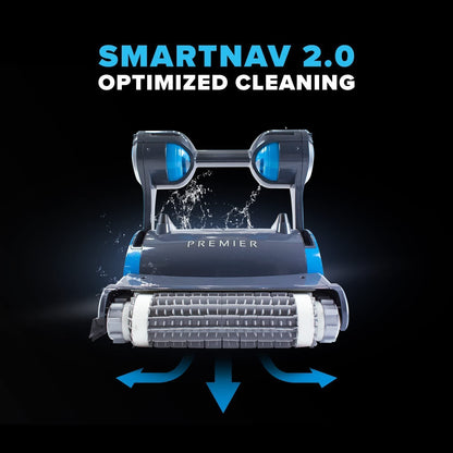 Dolphin Premier Robotic Pool Cleaner (2024 Model) with Multimedia, Oversized Leaf Bag, Standard & Ultrafine Filters, Weekly Timer, Waterline Cleaning & More — for In-ground Swimming Pools up to 50ft