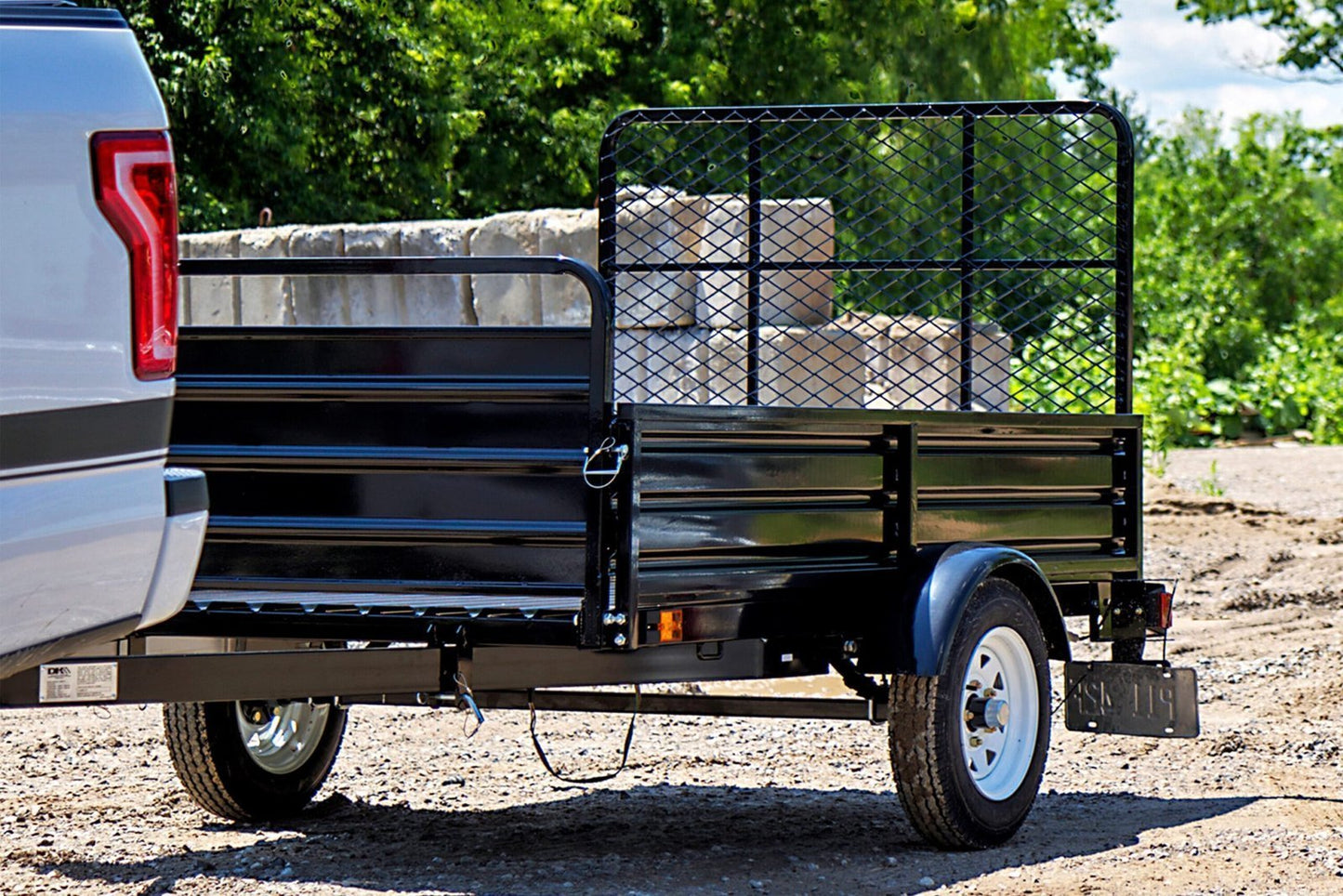 DK2 5-ft x 7-ft Steel Utility Trailer with Ramp Gate ( 1639-lb Capacity ) 2491711
