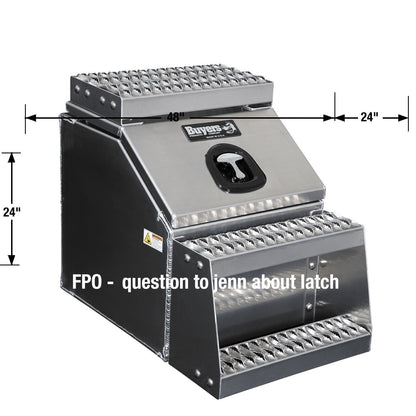 Buyers Products 28-in x 24-in x 18-in Smooth Aluminum Step Box Truck Tool Box 1705281