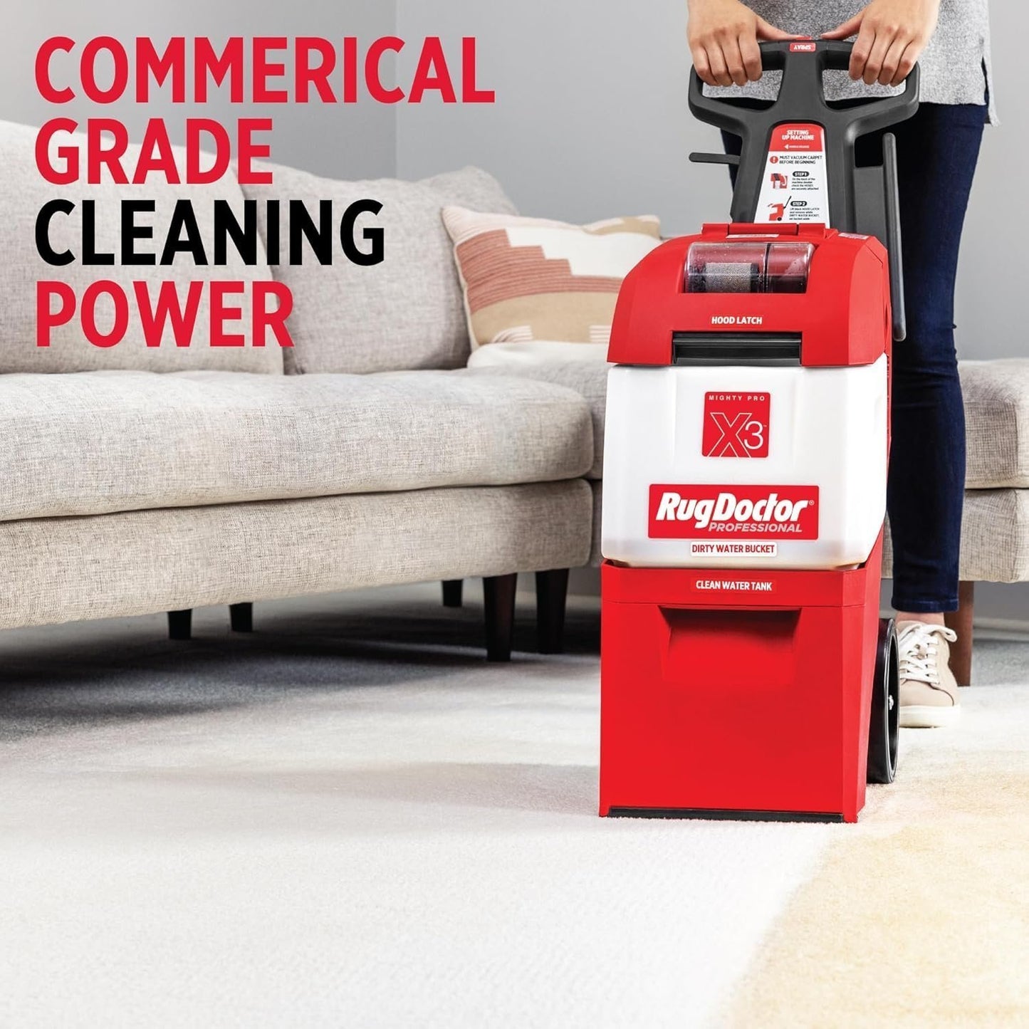 Rug Doctor X3 Commercial Carpet Cleaner Pet Pro Pack with Stain & Odor Removers