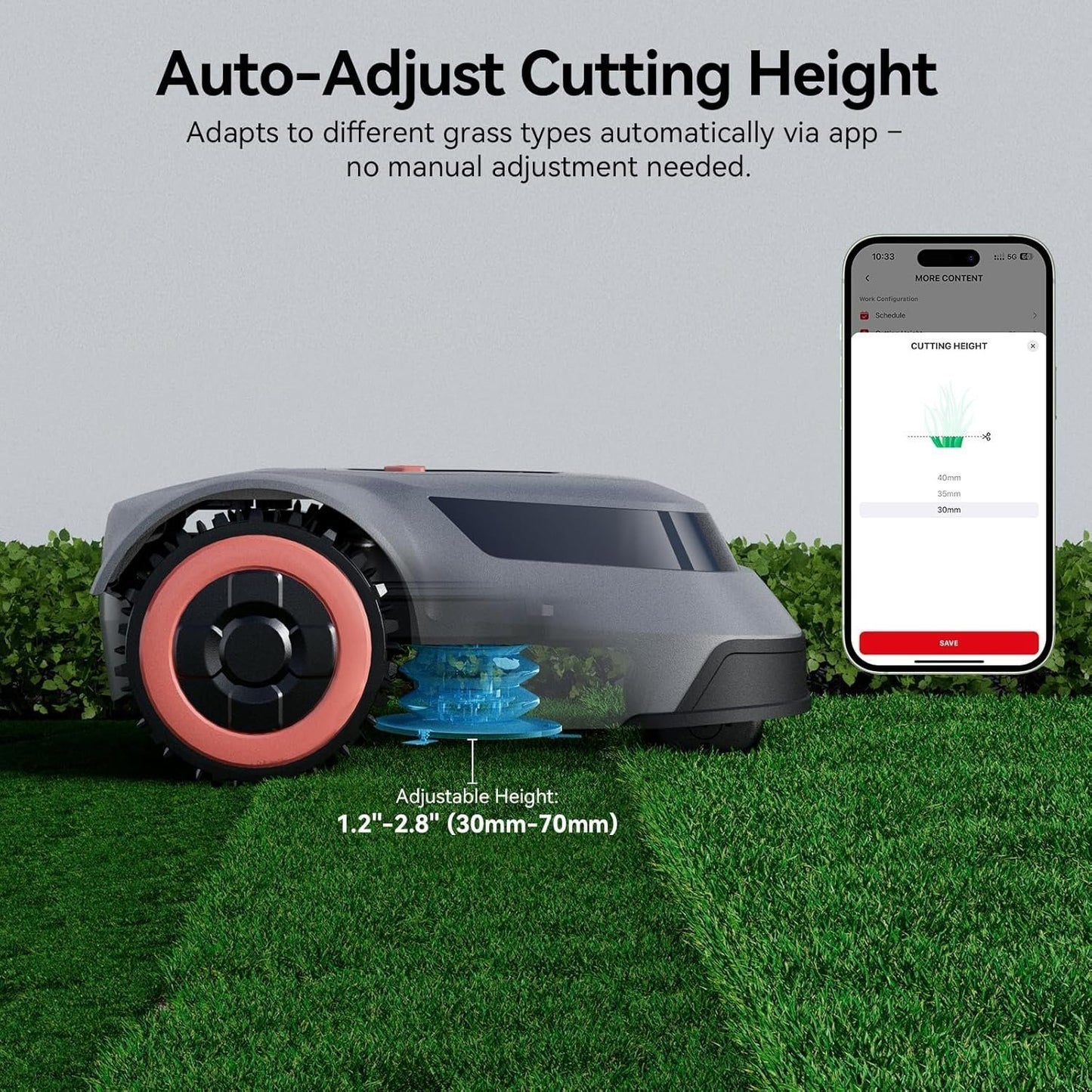 Redkey MGC1000 Robot Lawn Mower for 0.25 Acre with Auto Recharge