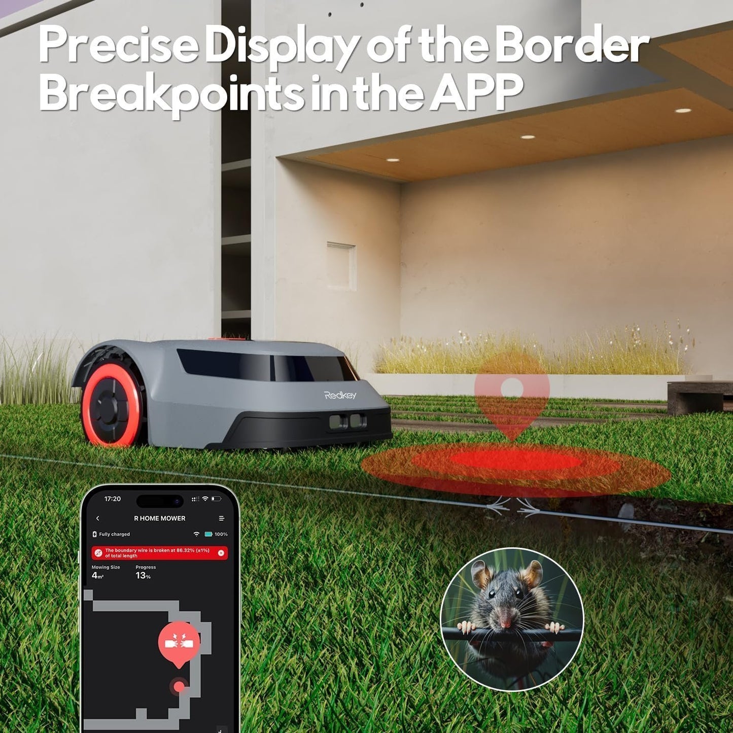 Redkey MGC1000 Robot Lawn Mower for 0.25 Acre with Auto Recharge