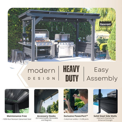 Rockport XL Steel Grill Gazebo