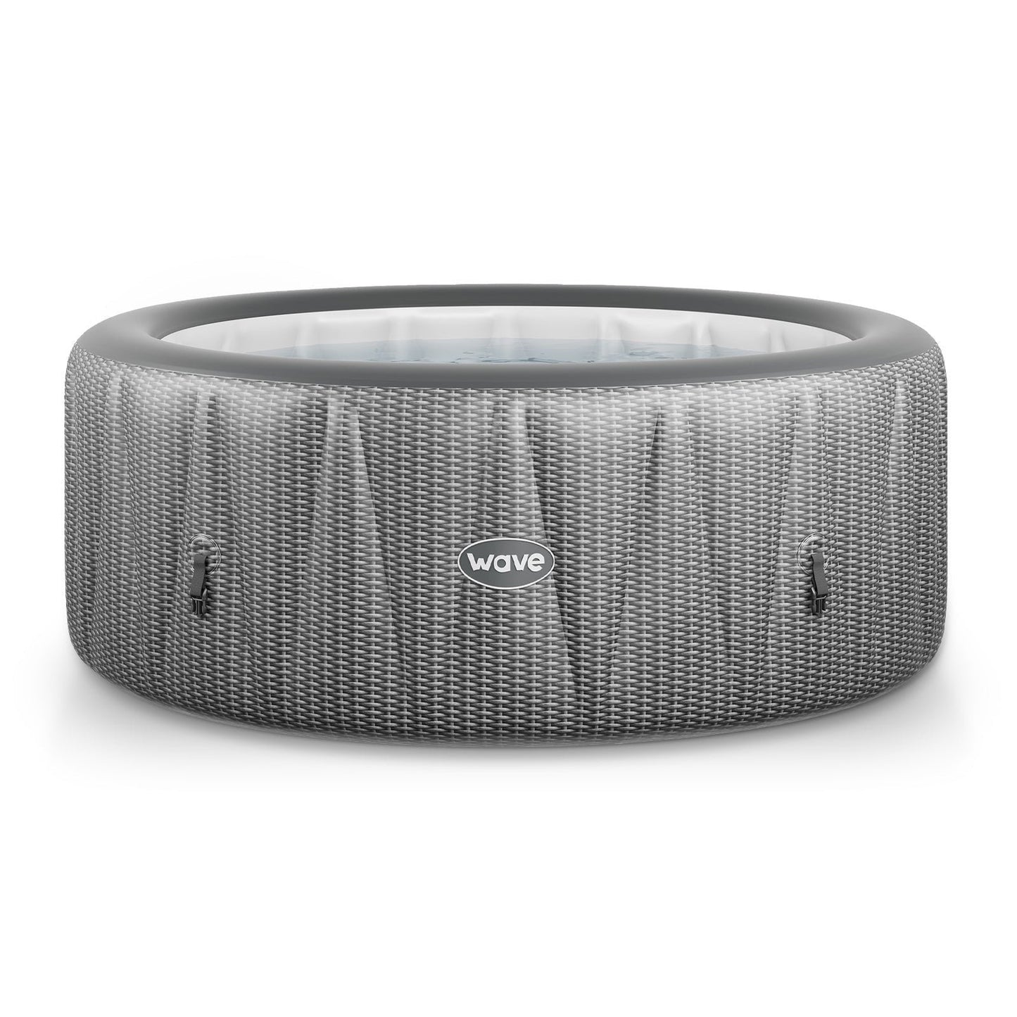 Wave Atlantic 6-Person Inflatable Hot Tub | Integrated Eco Heater | 130 Aquajet Massage System | Anti-Freeze Protection | Quick 15-Minute Setup | Gray Rattan
