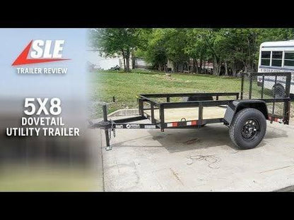 5×8 Powder Coated Dovetail Utility Trailer Single 3,500lb Axle