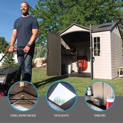 Side 10 ft. W x 8 ft. D Plastic Storage Shed