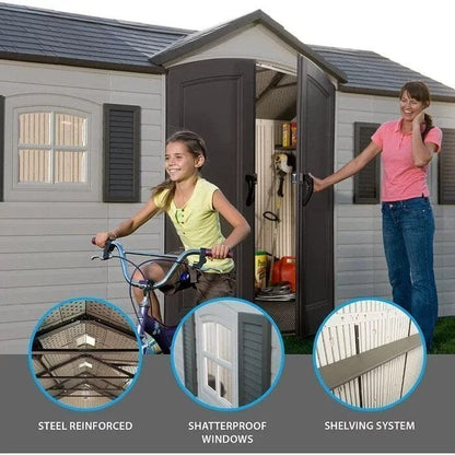 Side Entry 15 ft. W x 8 ft. D Plastic Storage Shed